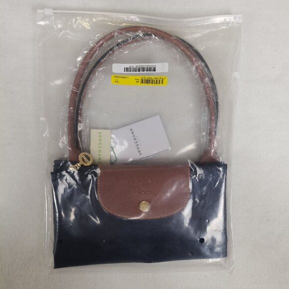 NWT Longchamp Le Pliage Original Large Shoulder Nylon Bag Tote Navy Blue - Picture 2 of 7